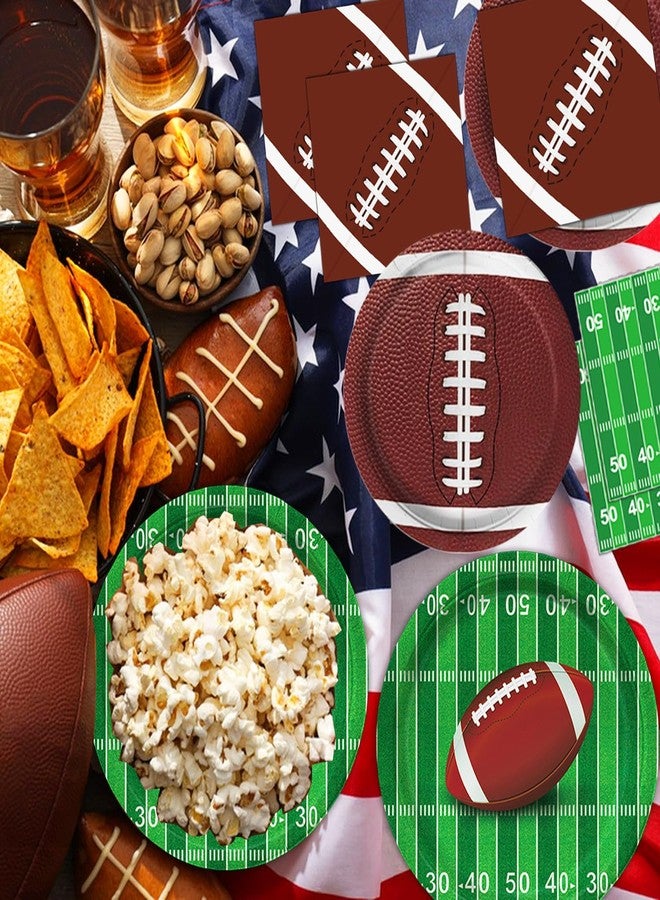 Oigco Football Party Supplies Kit, Serves 50 Football Party Decorations Includes Dinner Plates, Dessert Plates, Napkins Perfect for Football Birthday Game Day Tailgate Decorations - Image 5